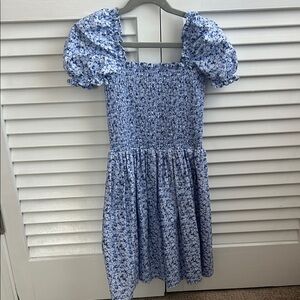 Janie and Jack Blue Floral Puff Sleeve Dress